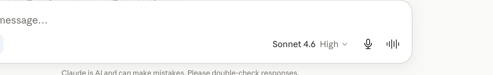 The bottom-right of the message box showing the microphone icon next to the sound-wave voice mode icon